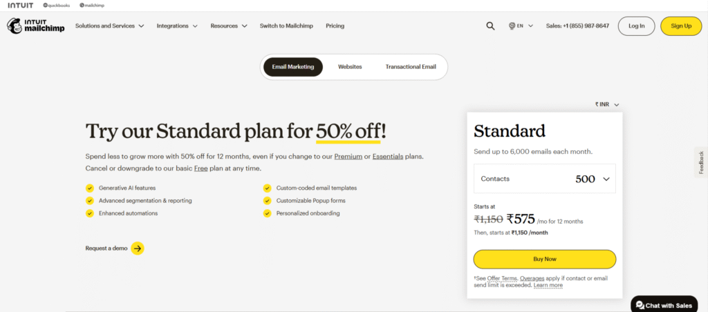 Mailchimp standard plan