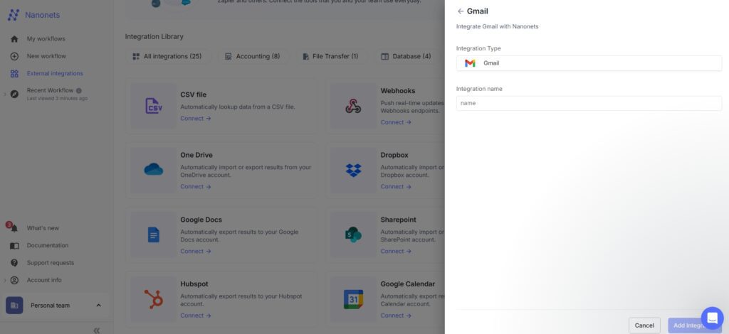 Nanonets Email Integration
