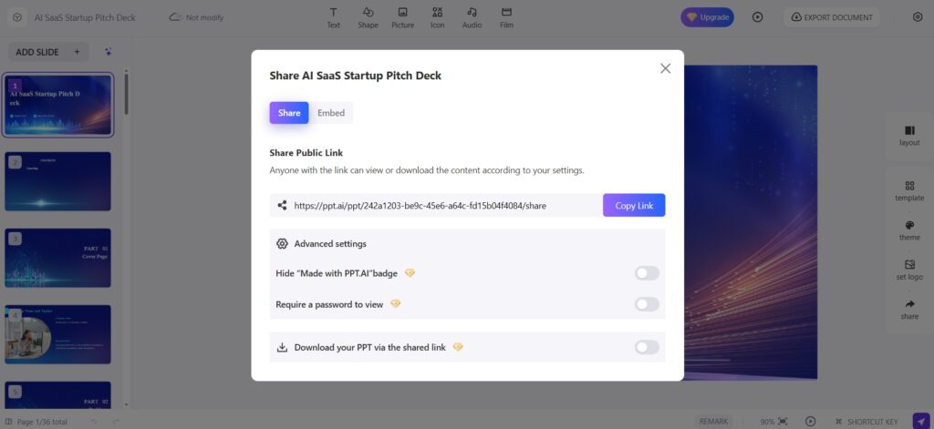 Tome AI Link Shearing
