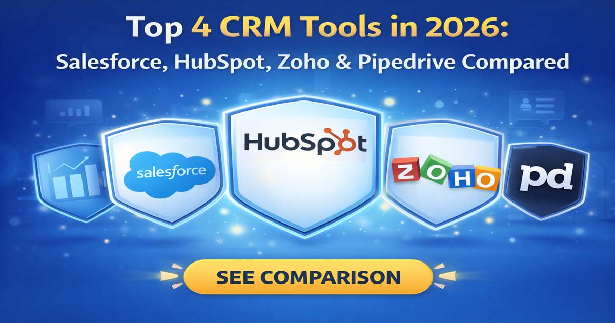Top 4 CRM Tool in 2026: Salesforce, HubSpot, Zoho & Pipedrive Compared