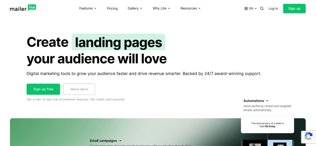 MailerLite Dashboard