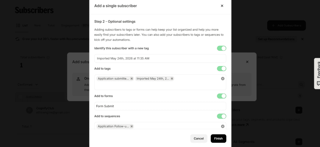 ConvertKit Email Subscriber