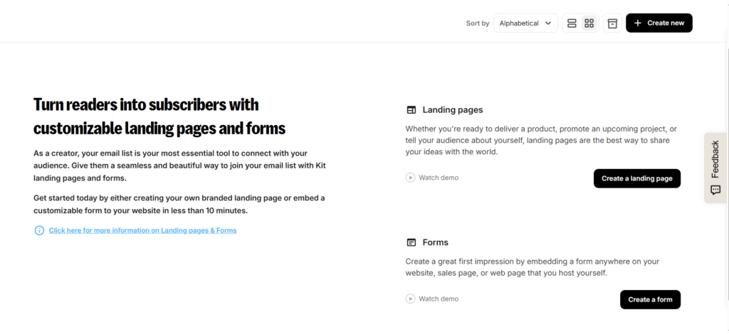 ConvertKit Landing Pages and Forms