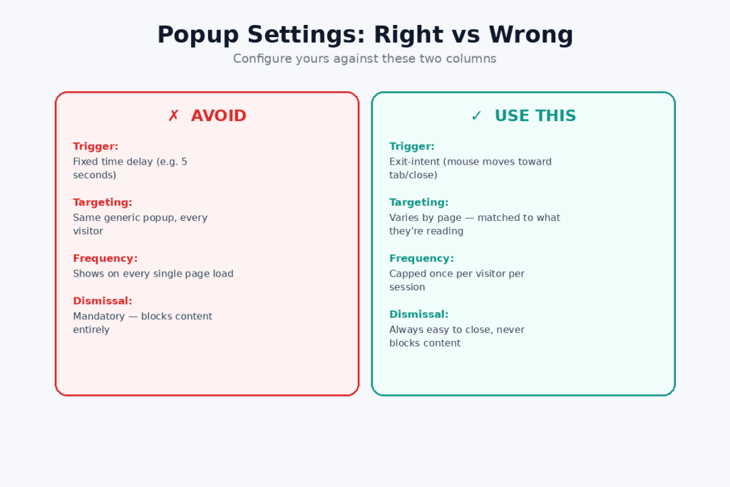 Email Marketing Popup Setting